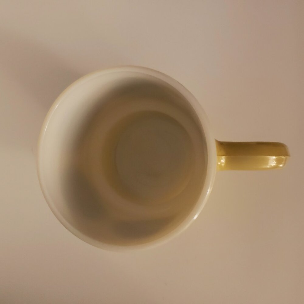 4/$20 Vintage Mandala Coffee Mug Milk Glass Teacup Medallion 1970s Gold Brown - Picture 5 of 9